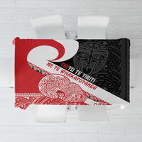Toitu Te Tiriti Me Te Whakaputanga Tablecloth Maori Wahaika With Haka Face LT14 Red - Polynesian Pride