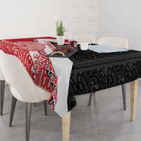 Toitu Te Tiriti Me Te Whakaputanga Tablecloth Maori Wahaika With Haka Face LT14 - Polynesian Pride