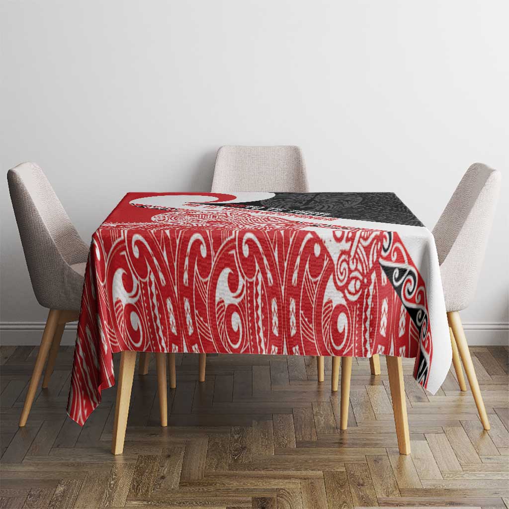Toitu Te Tiriti Me Te Whakaputanga Tablecloth Maori Wahaika With Haka Face LT14 - Polynesian Pride