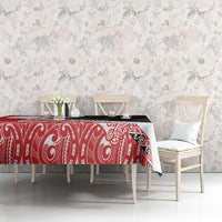Toitu Te Tiriti Me Te Whakaputanga Tablecloth Maori Wahaika With Haka Face LT14 - Polynesian Pride