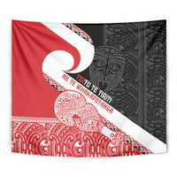 Toitu Te Tiriti Me Te Whakaputanga Tapestry Maori Wahaika With Haka Face