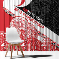 Toitu Te Tiriti Me Te Whakaputanga Window Curtain Maori Wahaika With Haka Face LT14 - Polynesian Pride