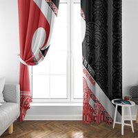 Toitu Te Tiriti Me Te Whakaputanga Window Curtain Maori Wahaika With Haka Face LT14 - Polynesian Pride