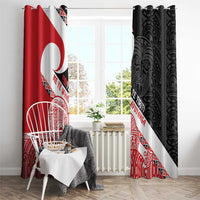 Toitu Te Tiriti Me Te Whakaputanga Window Curtain Maori Wahaika With Haka Face LT14 - Polynesian Pride