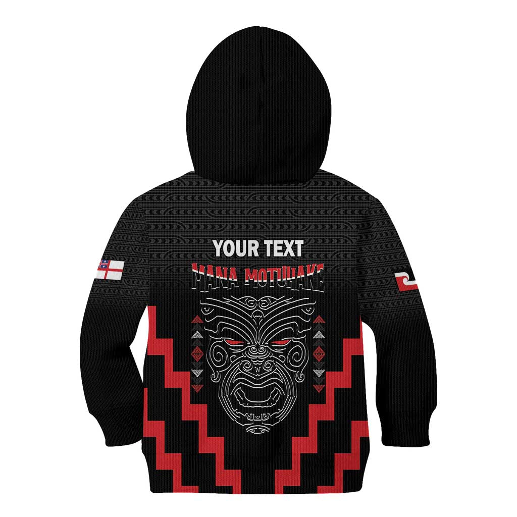 Personalised Toitu Te Tiriti Mana Maori Motuhake Kid Hoodie Aotearoa Haka Face Mix Poutama Art