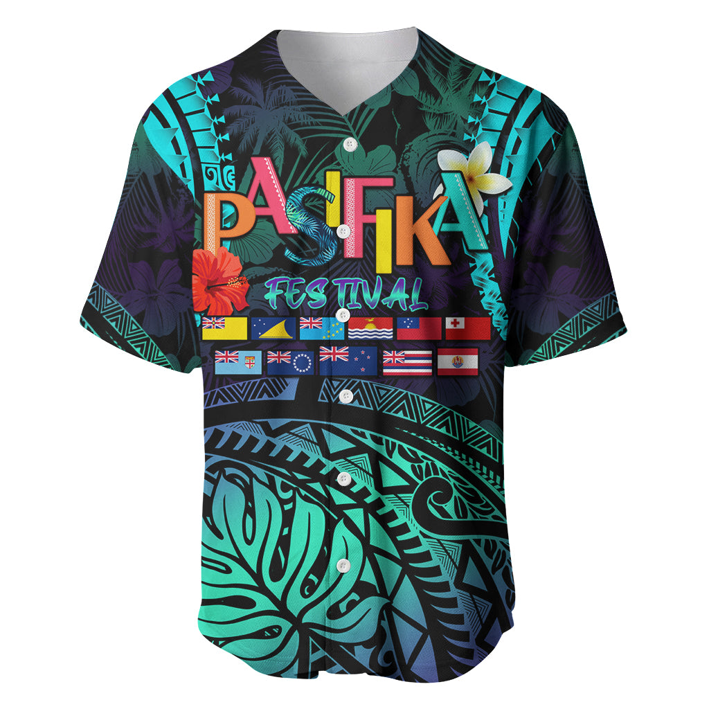 Personalised Pasifika Festival Auckland Baseball Jersey 2024 Pacific Islands Polynesian Pattern LT14 Purple - Polynesian Pride