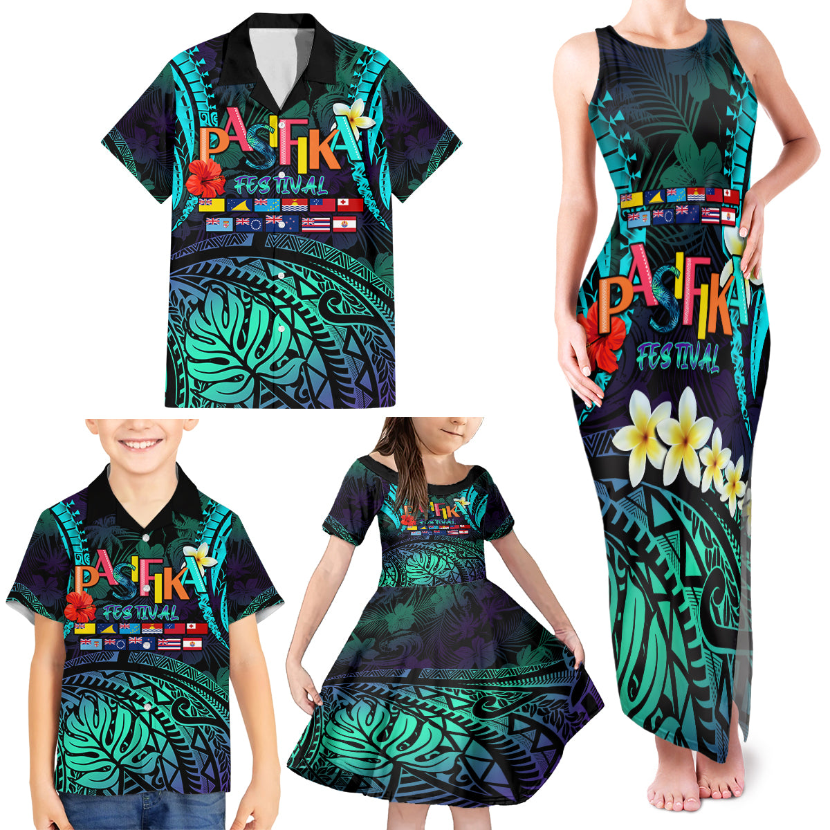 Personalised Pasifika Festival Auckland Family Matching Tank Maxi Dress and Hawaiian Shirt 2024 Pacific Islands Polynesian Pattern LT14 - Polynesian Pride