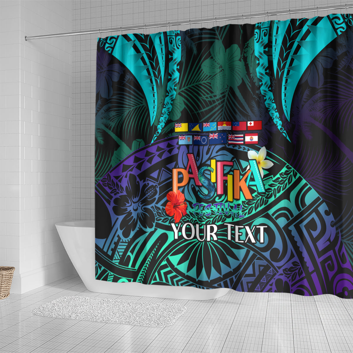 Personalised Pasifika Festival Auckland Shower Curtain 2024 Pacific Islands Polynesian Pattern LT14 - Polynesian Pride