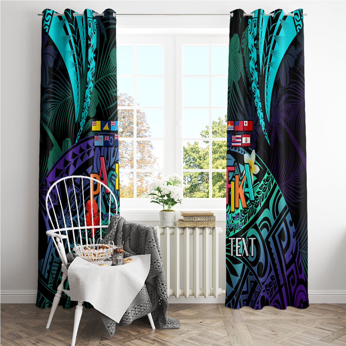 Personalised Pasifika Festival Auckland Window Curtain 2024 Pacific Islands Polynesian Pattern LT14 - Polynesian Pride