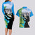 Personalised Honolulu Aloha Hawaii Couples Matching Long Sleeve Bodycon Dress and Hawaiian Shirt Tropical Leaves With Hula Girl LT14 - Polynesian Pride