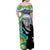 Personalised Honolulu Aloha Hawaii Family Matching Off Shoulder Maxi Dress and Hawaiian Shirt Tropical Leaves With Hula Girl LT14 - Polynesian Pride