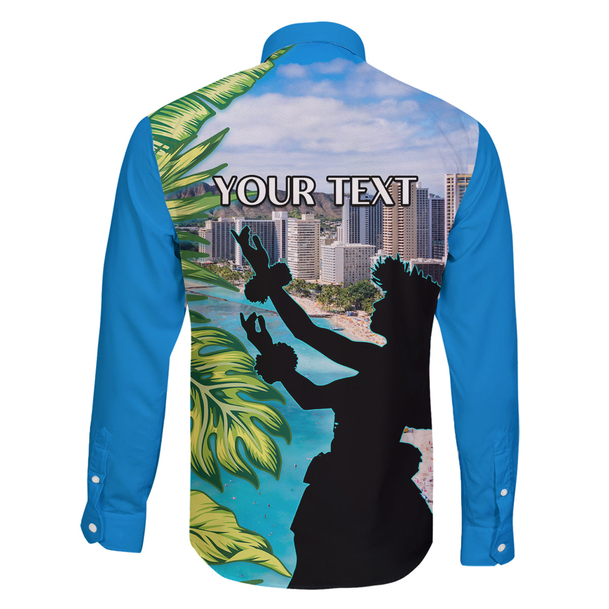 Personalised Honolulu Aloha Hawaii Family Matching Tank Maxi Dress and Hawaiian Shirt Tropical Leaves With Hula Girl LT14 - Polynesian Pride