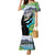 Personalised Honolulu Aloha Hawaii Mermaid Dress Tropical Leaves With Hula Girl LT14 Women Blue - Polynesian Pride