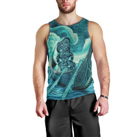 Personalised New Zealand Waitangi Day Men Tank Top Hei Tiki With Maori Waka - Whakarare Pattern LT14 - Polynesian Pride