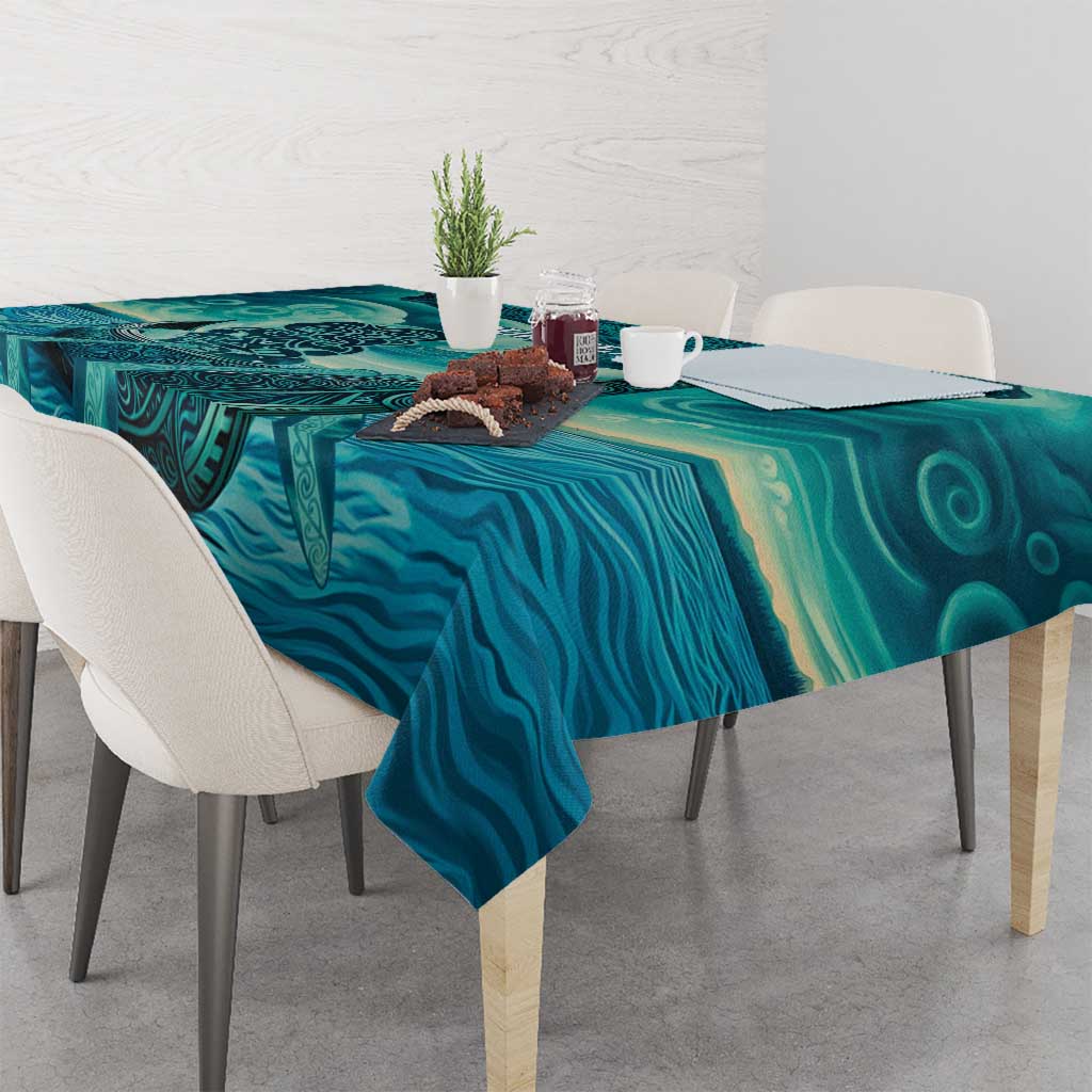 Personalised New Zealand Waitangi Day Tablecloth Hei Tiki With Maori Waka - Whakarare Pattern LT14 - Polynesian Pride