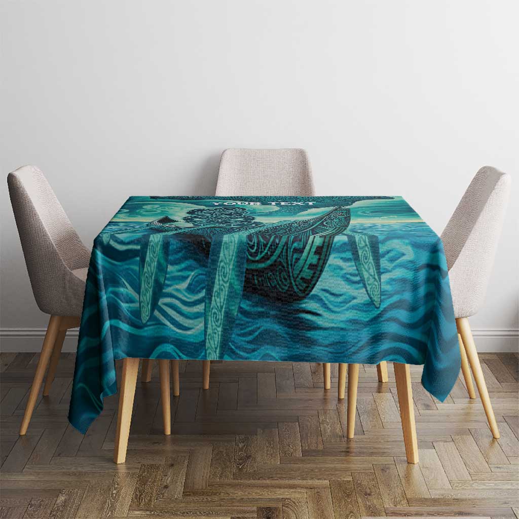 Personalised New Zealand Waitangi Day Tablecloth Hei Tiki With Maori Waka - Whakarare Pattern LT14 - Polynesian Pride