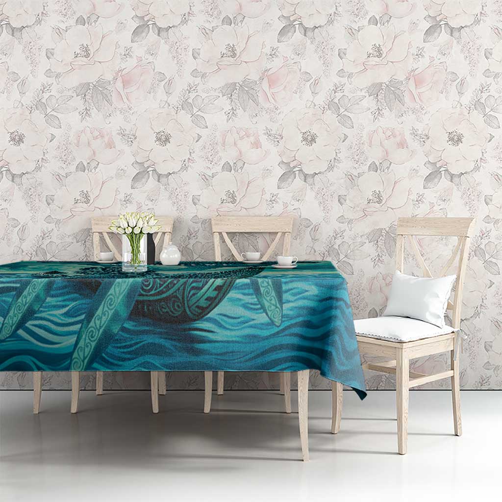 Personalised New Zealand Waitangi Day Tablecloth Hei Tiki With Maori Waka - Whakarare Pattern LT14 - Polynesian Pride