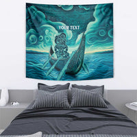 Personalised New Zealand Waitangi Day Tapestry Hei Tiki With Maori Waka - Whakarare Pattern