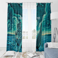 Personalised New Zealand Waitangi Day Window Curtain Hei Tiki With Maori Waka - Whakarare Pattern LT14 - Polynesian Pride