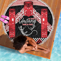 Toitu Te Tiriti O Waitangi Beach Blanket Maori Wharenui With Taniko Motifs LT14 - Polynesian Pride