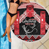 Toitu Te Tiriti O Waitangi Beach Blanket Maori Wharenui With Taniko Motifs LT14 - Polynesian Pride
