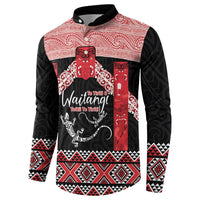 Toitu Te Tiriti O Waitangi Button Sweatshirt Maori Wharenui With Taniko Motifs LT14 - Polynesian Pride