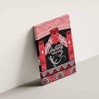 Toitu Te Tiriti O Waitangi Canvas Wall Art Maori Wharenui With Taniko Motifs LT14 - Polynesian Pride