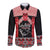 Toitu Te Tiriti O Waitangi Long Sleeve Button Shirt Maori Wharenui With Taniko Motifs