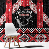 Toitu Te Tiriti O Waitangi Window Curtain Maori Wharenui With Taniko Motifs LT14 - Polynesian Pride