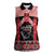 Toitu Te Tiriti O Waitangi Women Sleeveless Polo Shirt Maori Wharenui With Taniko Motifs