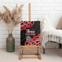 New Zealand 1840 Waitangi Day Canvas Wall Art Aotearoa Haka Mask - Red Version LT14 - Polynesian Pride