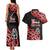 New Zealand 1840 Waitangi Day Couples Matching Tank Maxi Dress and Hawaiian Shirt Aotearoa Haka Mask - Red Version