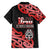 New Zealand 1840 Waitangi Day Family Matching Long Sleeve Bodycon Dress and Hawaiian Shirt Aotearoa Haka Mask - Red Version