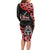 New Zealand 1840 Waitangi Day Family Matching Long Sleeve Bodycon Dress and Hawaiian Shirt Aotearoa Haka Mask - Red Version