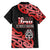 New Zealand 1840 Waitangi Day Family Matching Short Sleeve Bodycon Dress and Hawaiian Shirt Aotearoa Haka Mask - Red Version