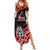 New Zealand 1840 Waitangi Day Family Matching Summer Maxi Dress and Hawaiian Shirt Aotearoa Haka Mask - Red Version