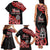 New Zealand 1840 Waitangi Day Family Matching Tank Maxi Dress and Hawaiian Shirt Aotearoa Haka Mask - Red Version