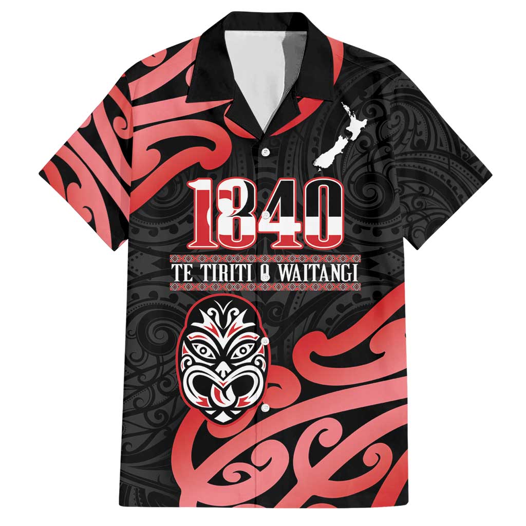 New Zealand 1840 Waitangi Day Hawaiian Shirt Aotearoa Haka Mask - Red Version LT14 Red - Polynesian Pride