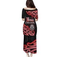 New Zealand 1840 Waitangi Day Puletasi Aotearoa Haka Mask - Red Version LT14 - Polynesian Pride