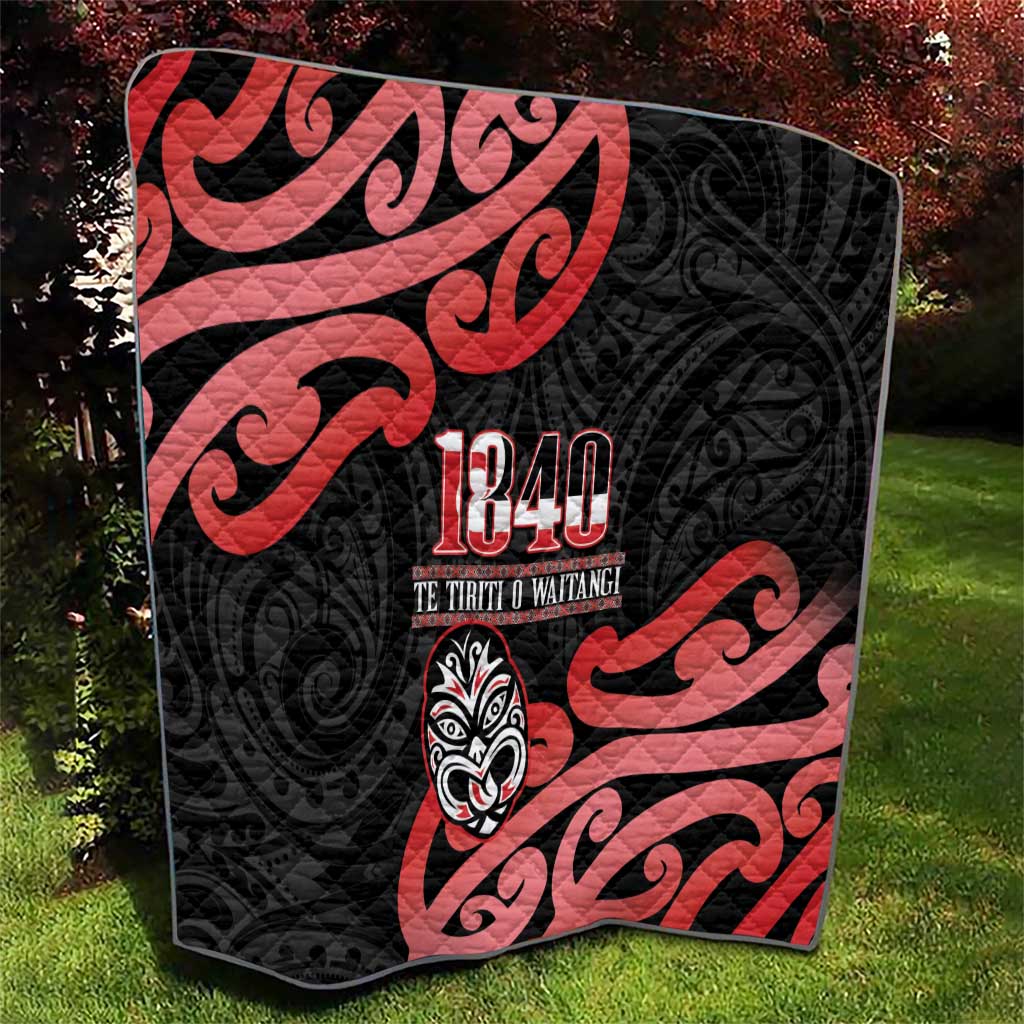 New Zealand 1840 Waitangi Day Quilt Aotearoa Haka Mask - Red Version