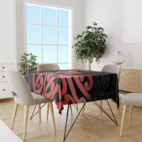 New Zealand 1840 Waitangi Day Tablecloth Aotearoa Haka Mask - Red Version LT14 - Polynesian Pride