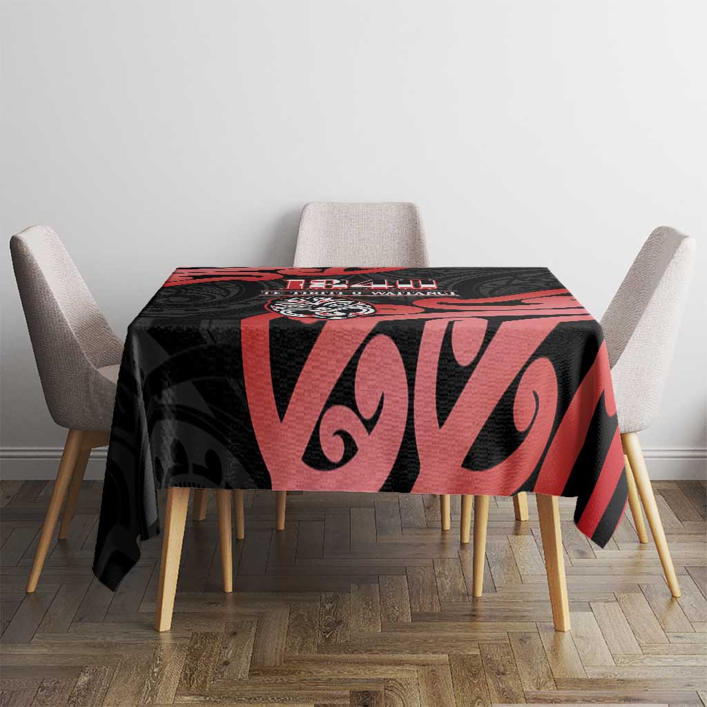 New Zealand 1840 Waitangi Day Tablecloth Aotearoa Haka Mask - Red Version LT14 - Polynesian Pride