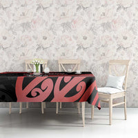 New Zealand 1840 Waitangi Day Tablecloth Aotearoa Haka Mask - Red Version LT14 - Polynesian Pride