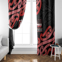 New Zealand 1840 Waitangi Day Window Curtain Aotearoa Haka Mask - Red Version LT14 - Polynesian Pride