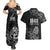 New Zealand 1840 Waitangi Day Couples Matching Summer Maxi Dress and Hawaiian Shirt Aotearoa Haka Mask - Black Version