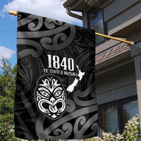 New Zealand 1840 Waitangi Day Garden Flag Aotearoa Haka Mask - Black Version LT14 - Polynesian Pride