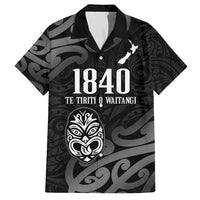 New Zealand 1840 Waitangi Day Hawaiian Shirt Aotearoa Haka Mask - Black Version LT14 Black - Polynesian Pride