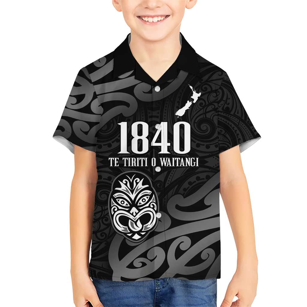 New Zealand 1840 Waitangi Day Hawaiian Shirt Aotearoa Haka Mask - Black Version LT14 - Polynesian Pride