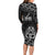 New Zealand 1840 Waitangi Day Long Sleeve Bodycon Dress Aotearoa Haka Mask - Black Version