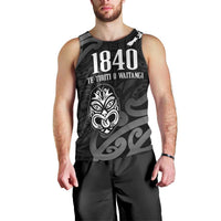 New Zealand 1840 Waitangi Day Men Tank Top Aotearoa Haka Mask - Black Version LT14 - Polynesian Pride